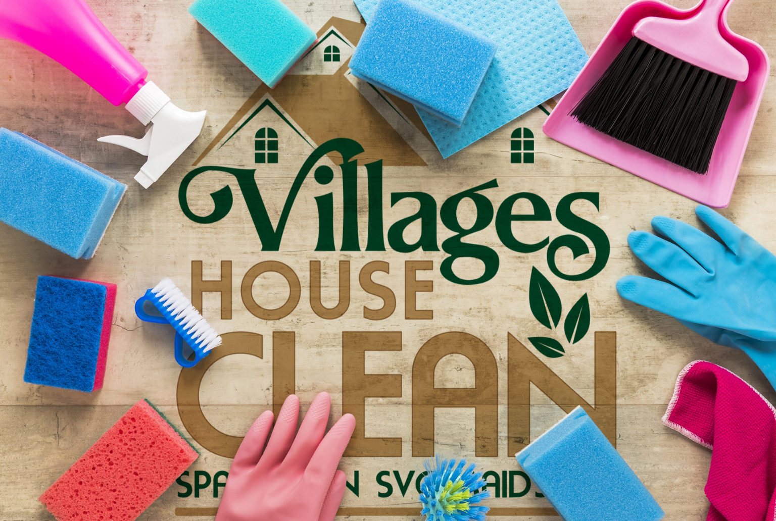 Cleaning cloths, brushes and supplies